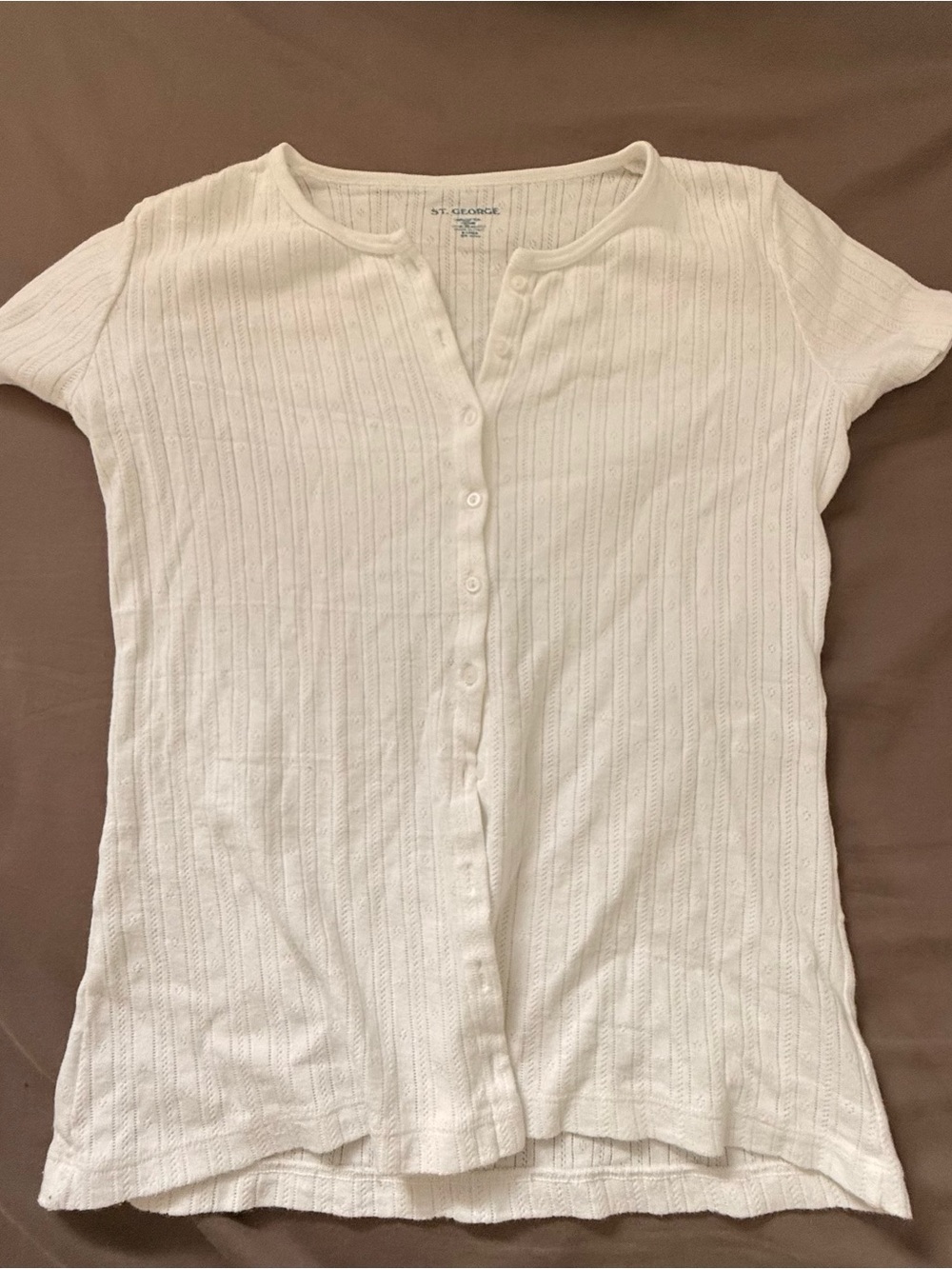 st george eyelet short sleeve button up